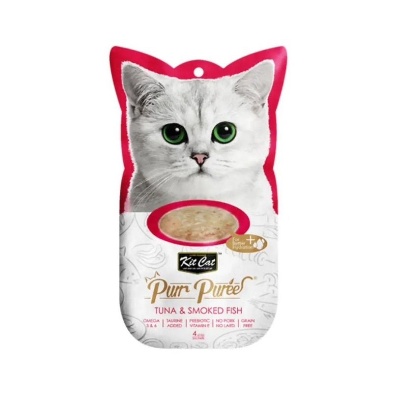 كت كات بير بيوريه مكافآت قطط بالتونة والسمك المدخن